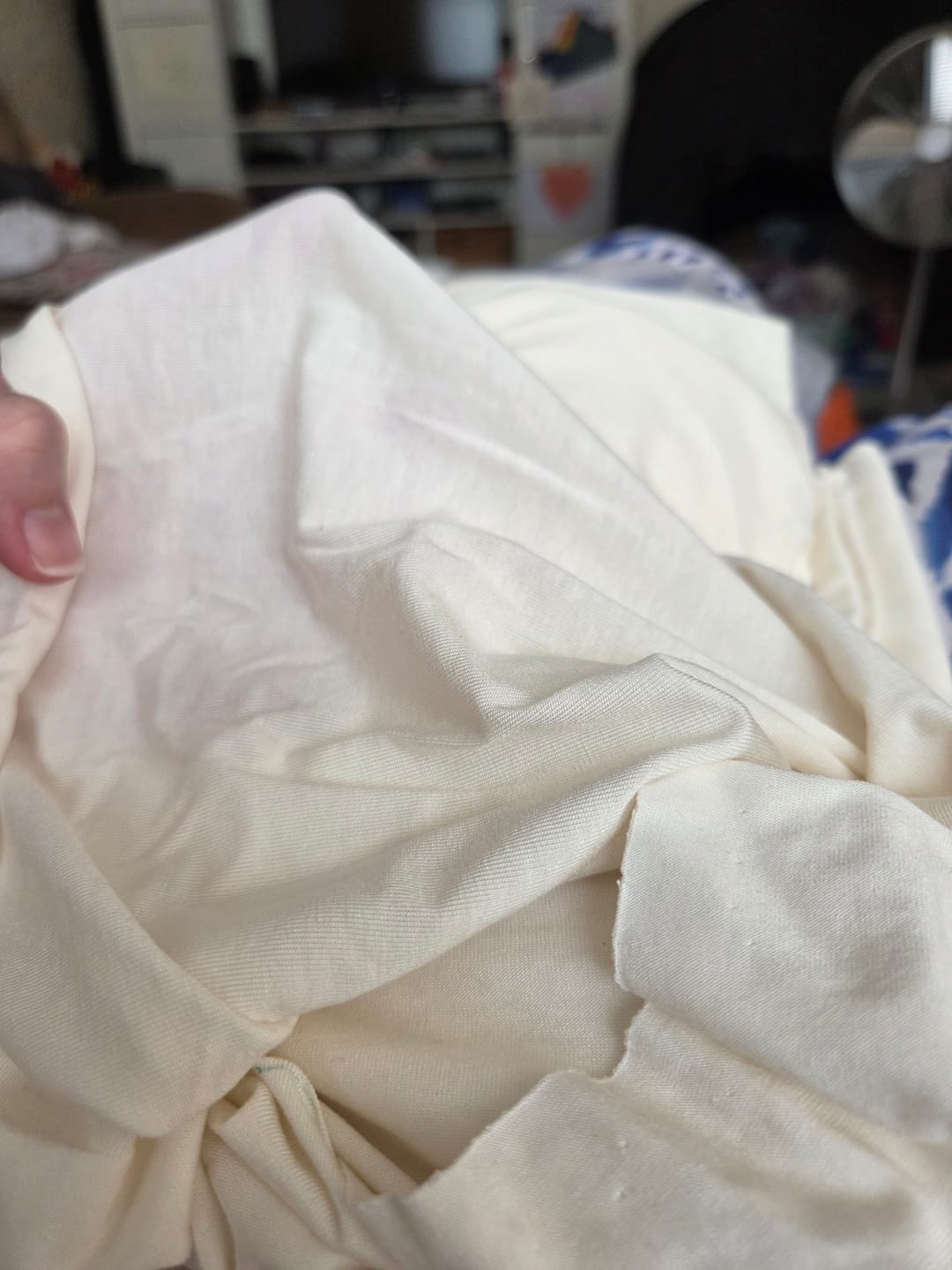 Customer photo review of Ecru Modal Stretch Jersey Fabric by the Metre