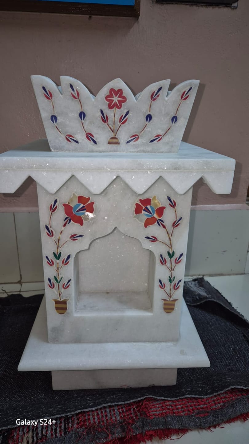Customer photo review of Marble Tulsi Pot, White Inlay (Small) - Handicraft Bazaar