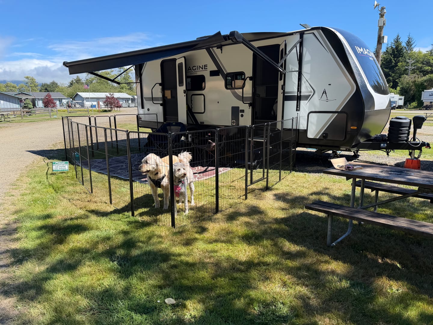 Customer photo review of RV Step Grid - Dog Barrier for RV Stairs