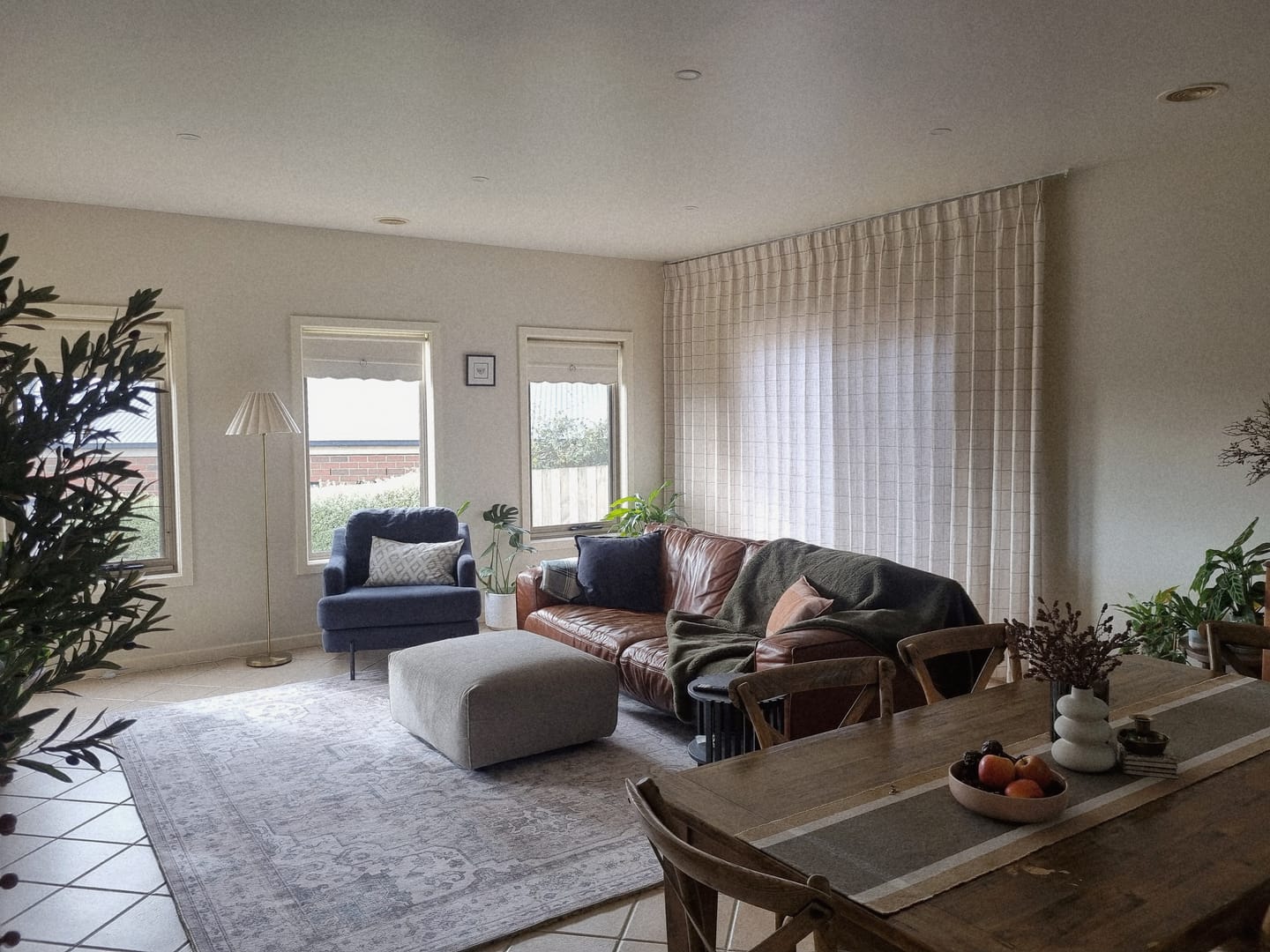 Customer photo review of Brooke Plaid Linen Pinch Pleated Curtains