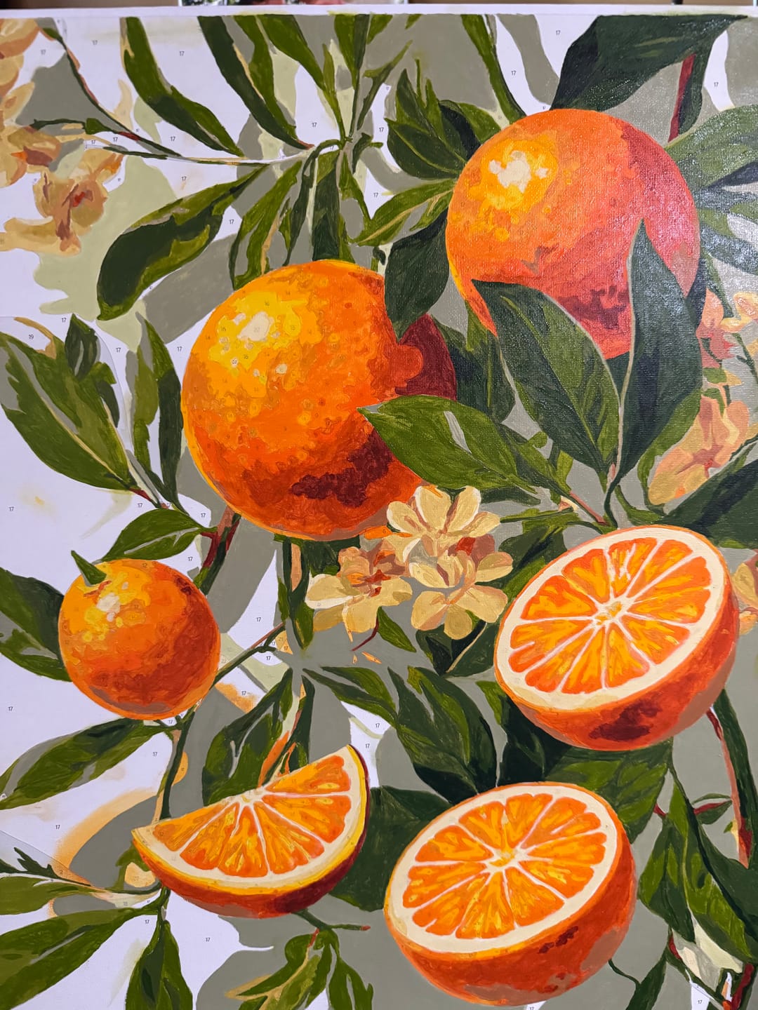 Customer photo review of Blooming Oranges | Paint by Number