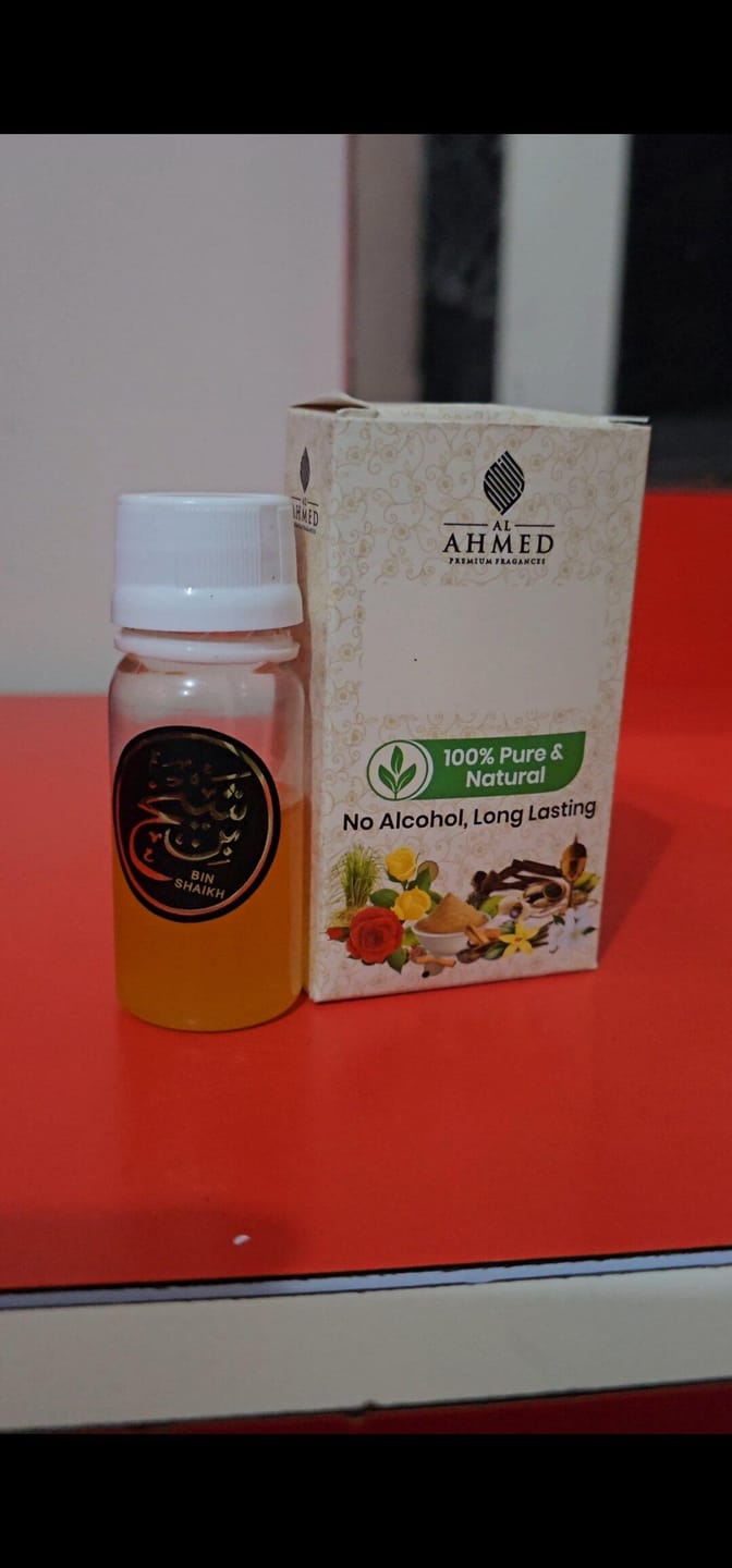 Customer photo review of Bin Shaikh  By Al Ahmed (25ml) | LONG LASTING FRAGRANCE PERFUME FOR MEN AND WOMEN | 100% ALCOHOL FREE ATTAR PERFUME | 25ml | Free 6ml Roll on Empty Bottle
