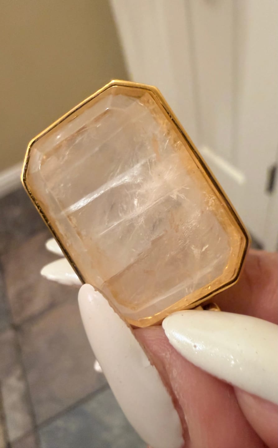 Customer photo review of Marique French Vintage Natural Stone Crystal Necklace