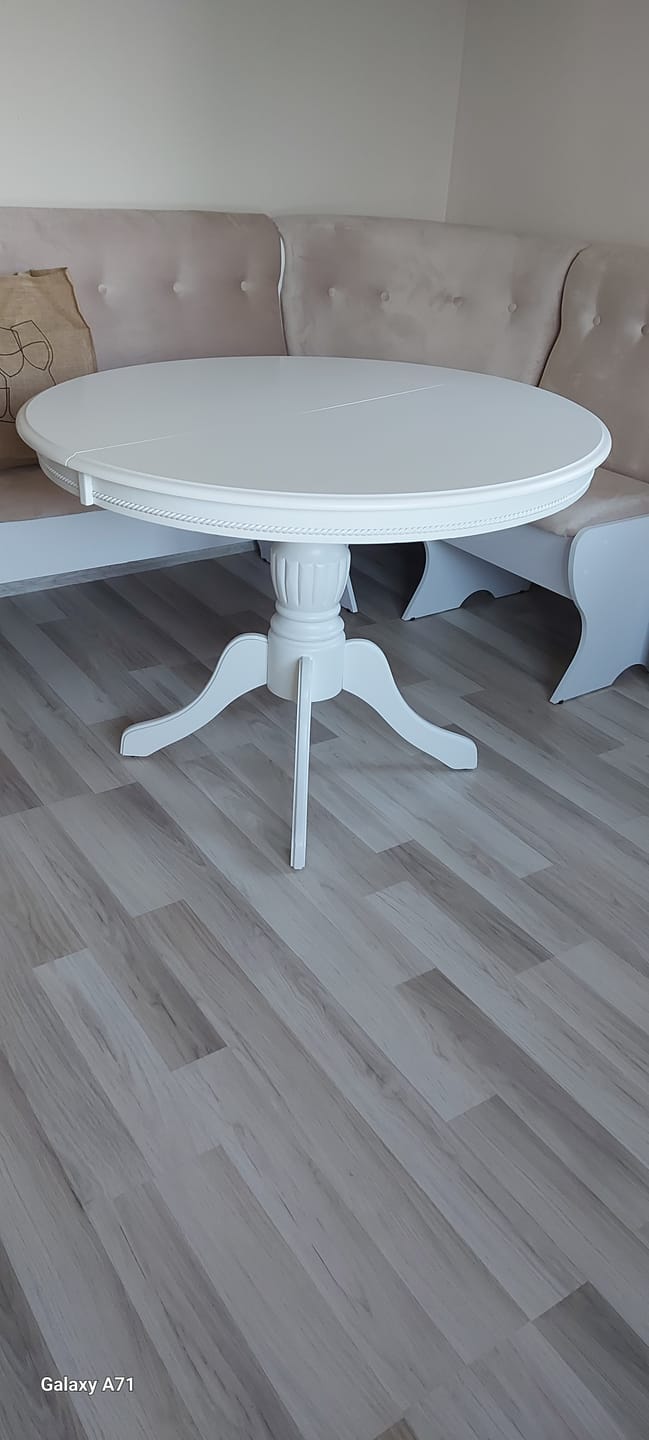 Customer photo review of Masa vintage alba OLIVIA, 106/141X106X76 cm