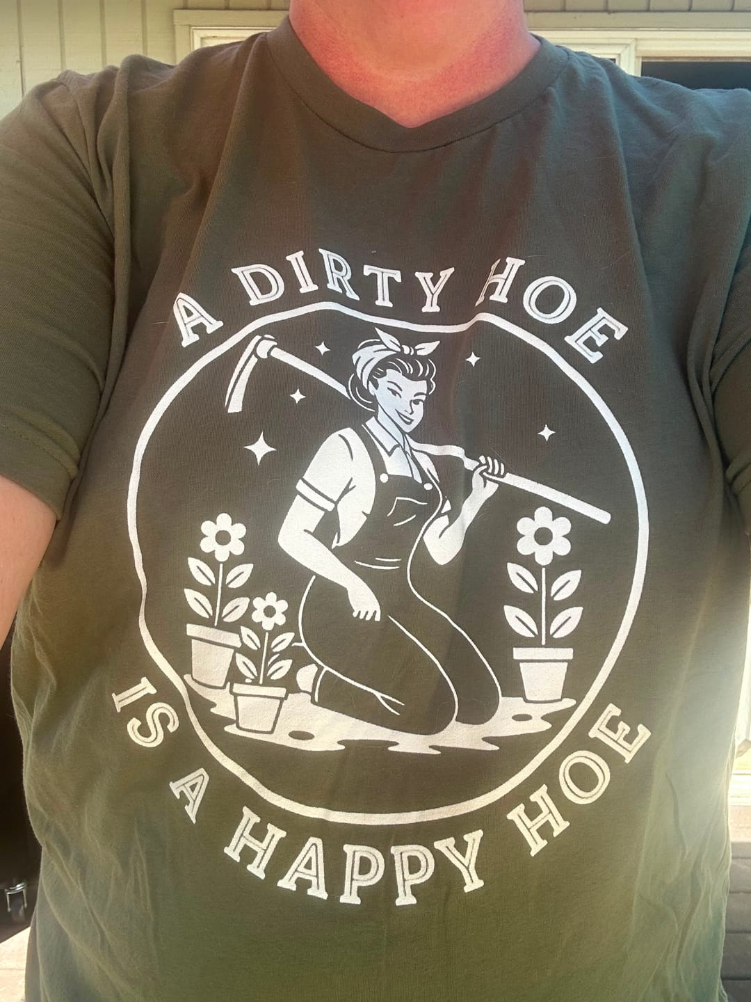 Customer photo review of A Happy Hoe T-Shirt