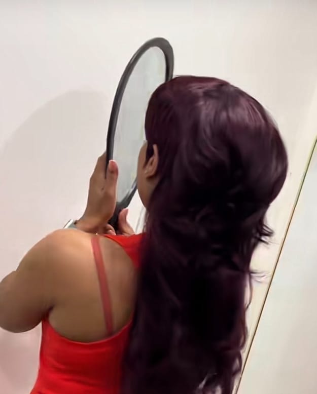 Customer photo review of Luvwin Pixie Cut Wigs Glueless Mullet Wigs With Bangs For Black Women
