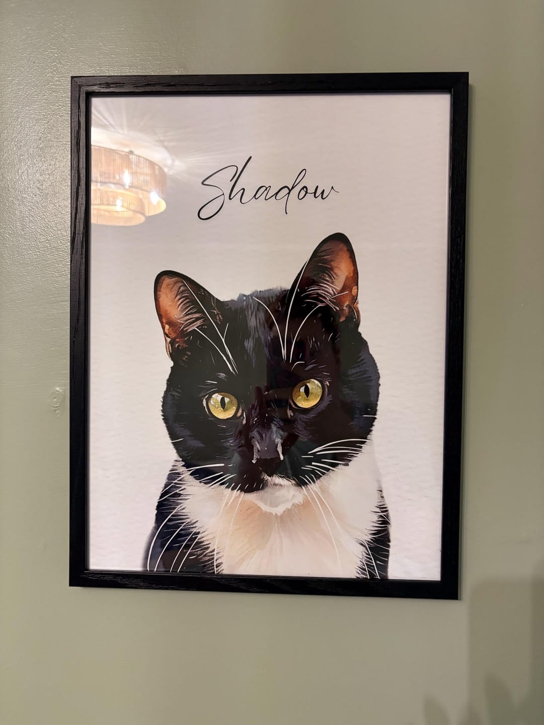 Customer photo review of Custom Minimal Pet Portrait Canvas