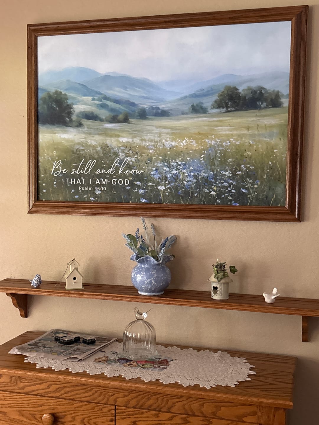 Customer photo review of Be Still And Know That I Am God Psalm 46:10 Wall Art Canvas Print