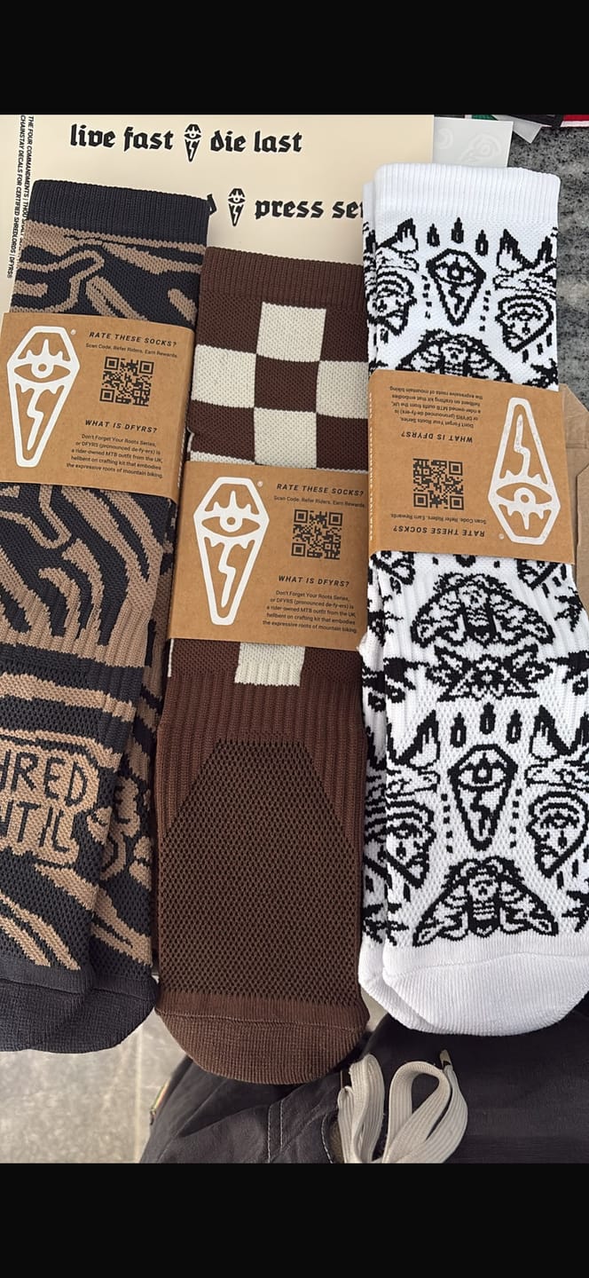 Customer photo review of 3 Pack | Lucky Dip | Compression Shred Socks