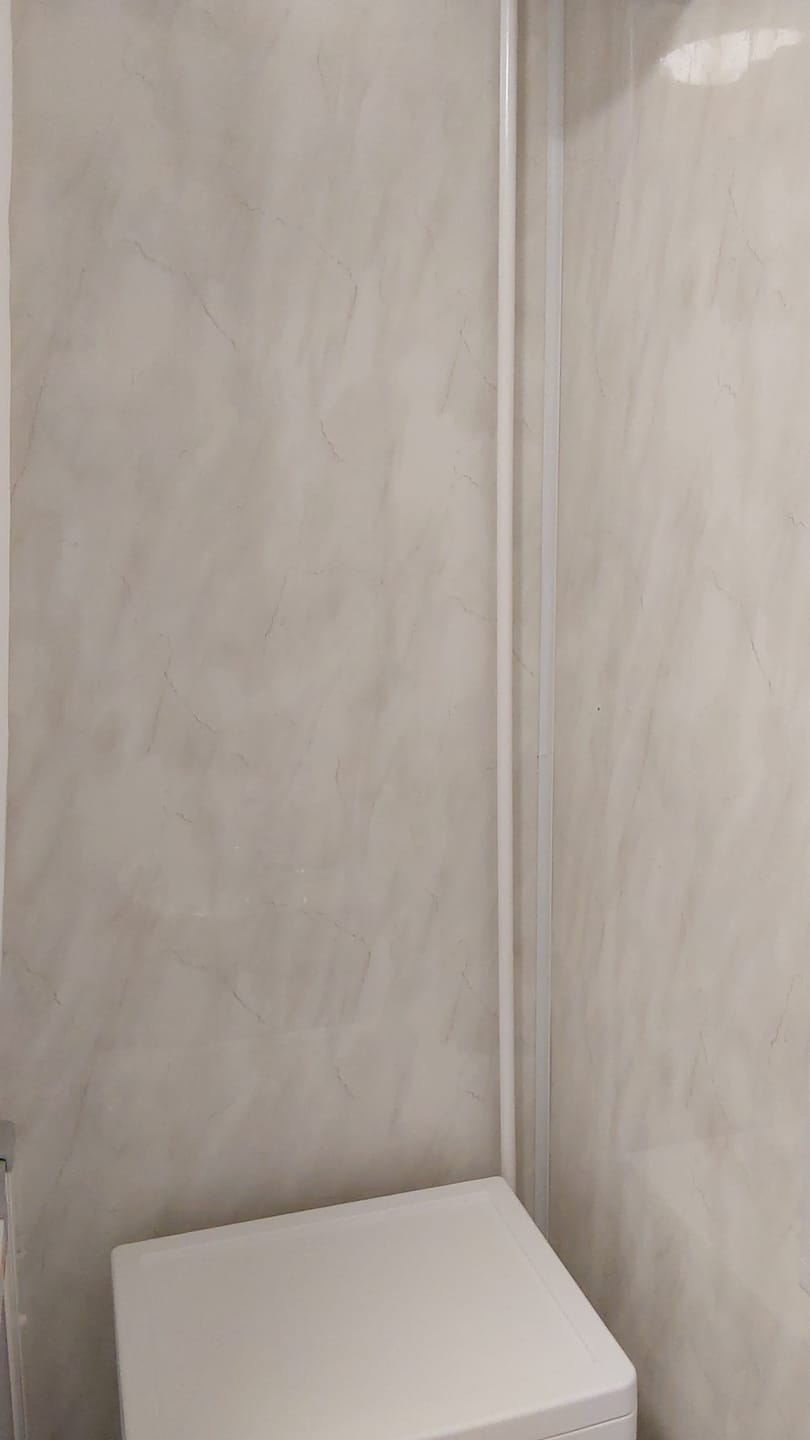 Customer photo review of 10mm Lightning Marble Gloss Shower Panel 1M x 2.4M