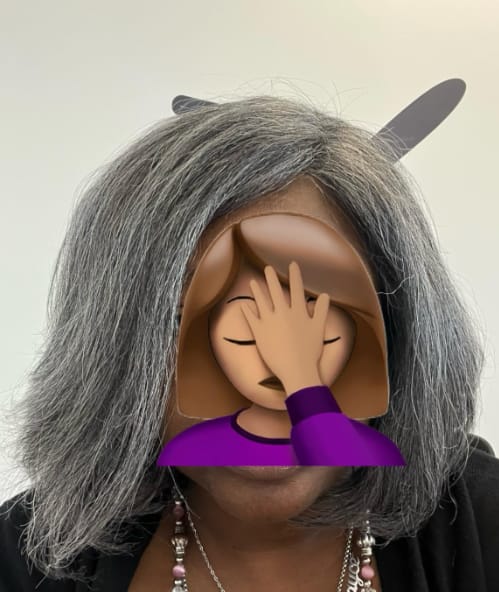 Customer photo review of Luvwin Salt & Pepper Gray Beginner Friendly Glueless Straight Wig 100% Human Hair