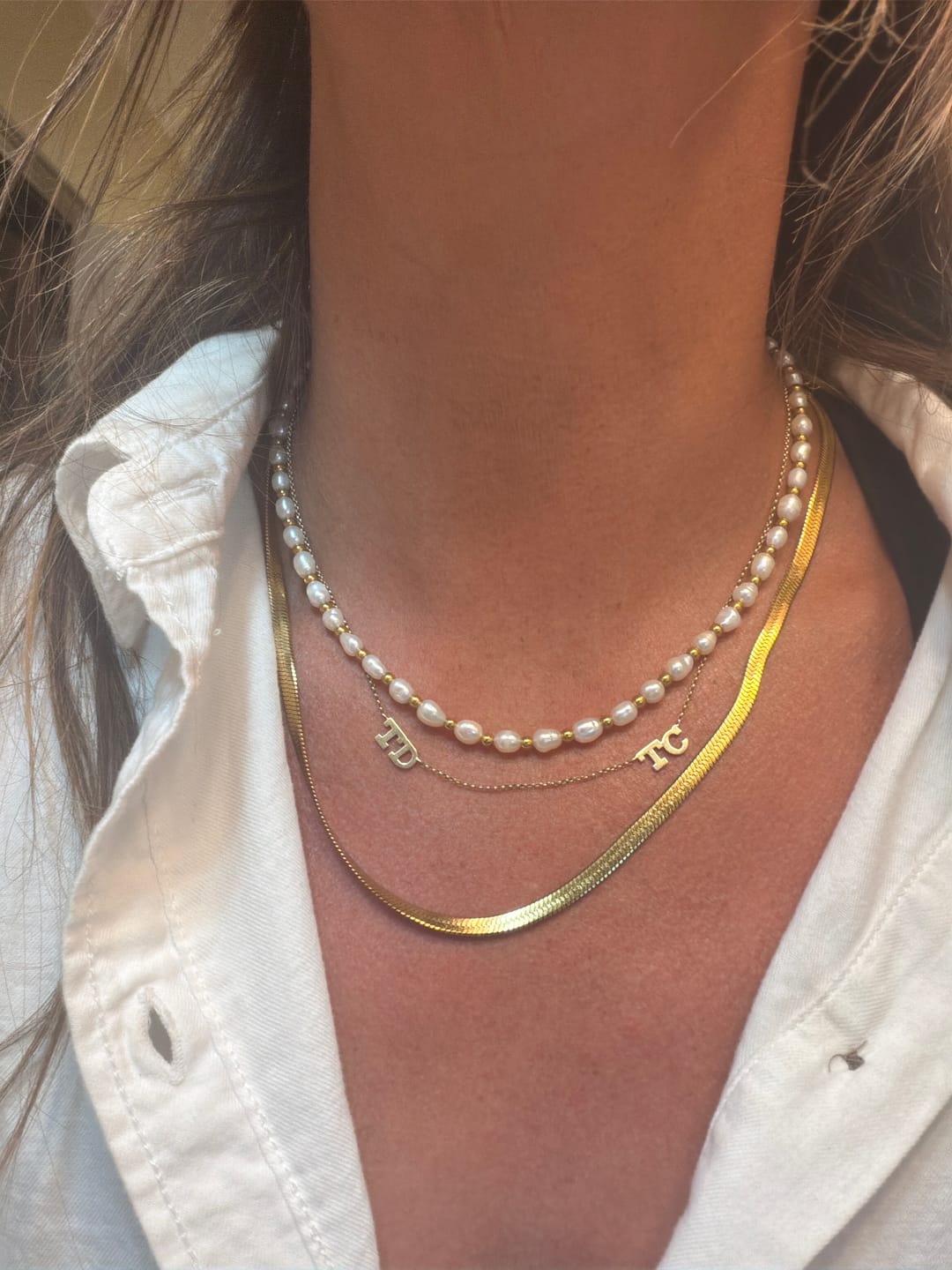 Customer photo review of Turqs + Caicos Stone Necklace (5 colors)