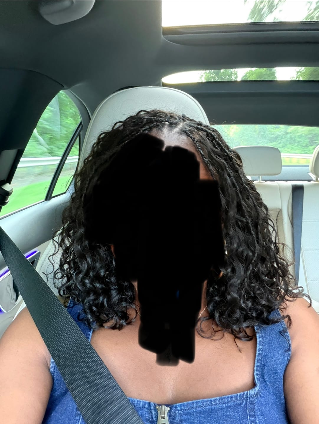 Customer photo review of Water Wave Bulk Hair Extensions for Boho Knotless Braiding