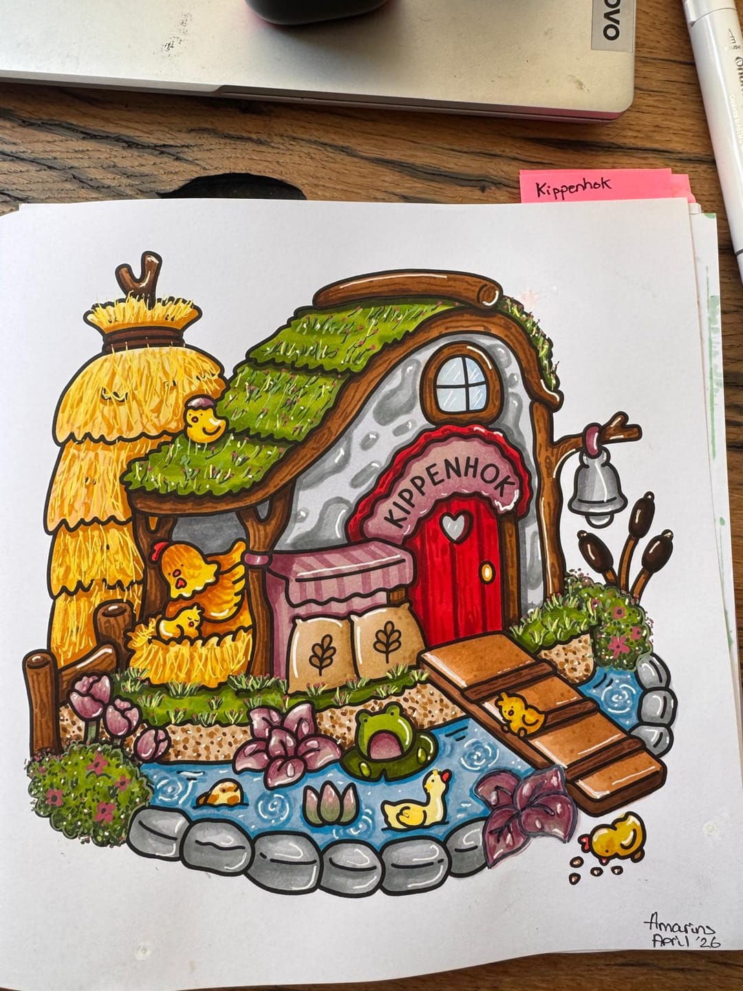 Customer photo review of Ohuhu Honolulu Brush Markers - Large Set