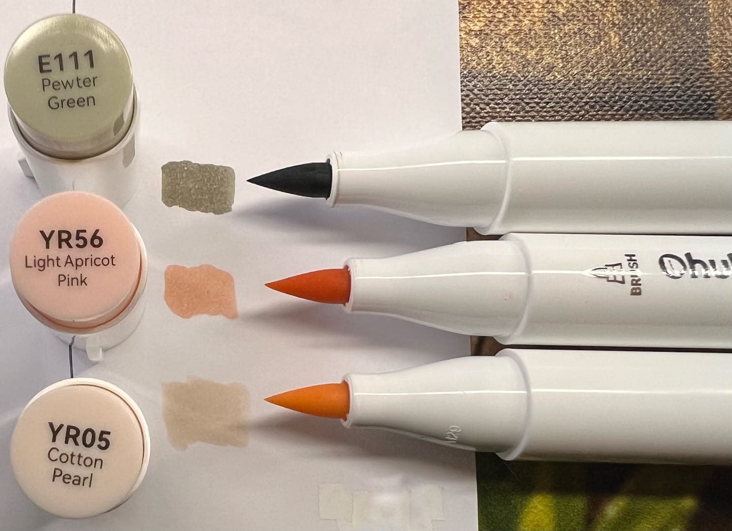 Customer photo review of Ohuhu Honolulu B E020 / YR05 Individual Marker, Brush & Fine