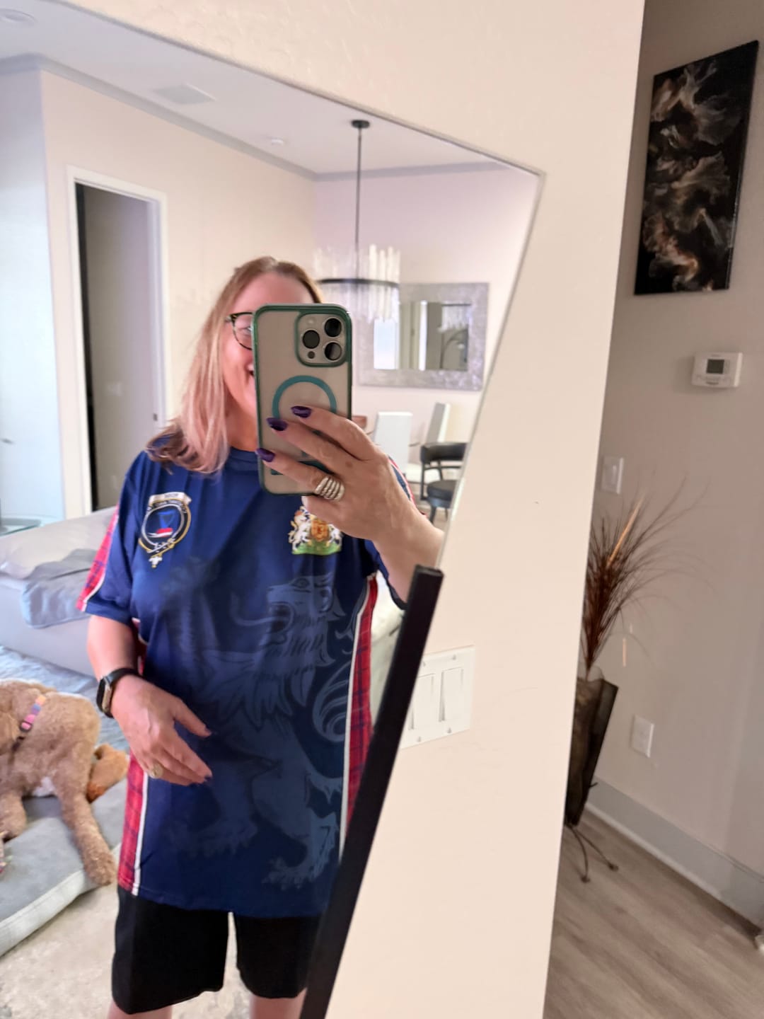 Customer photo review of Rose Tartan T-Shirt with Family Crest and Lion Rampant Vibes Sport Style