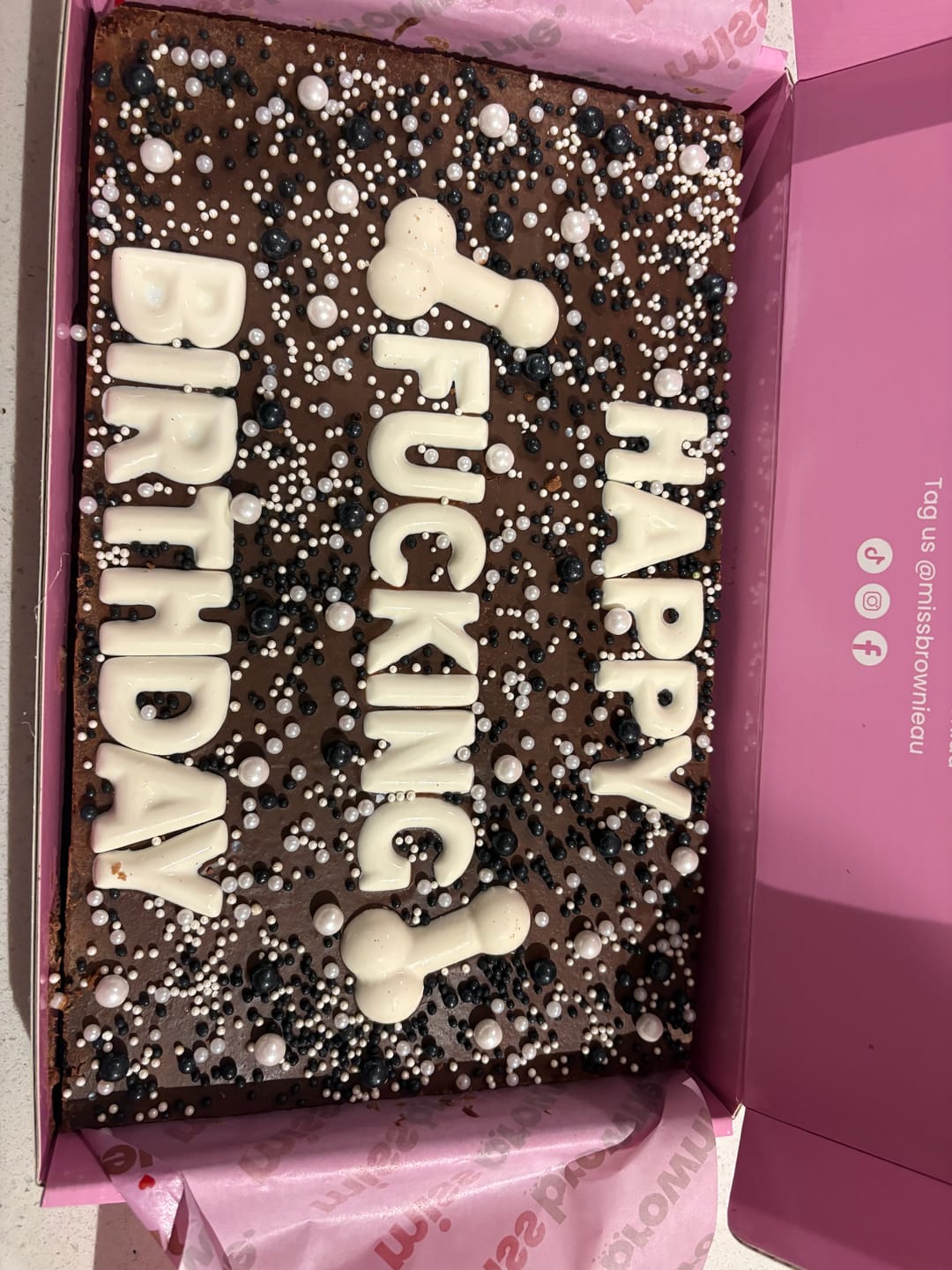 Customer photo review of D!ck Brownie · Large