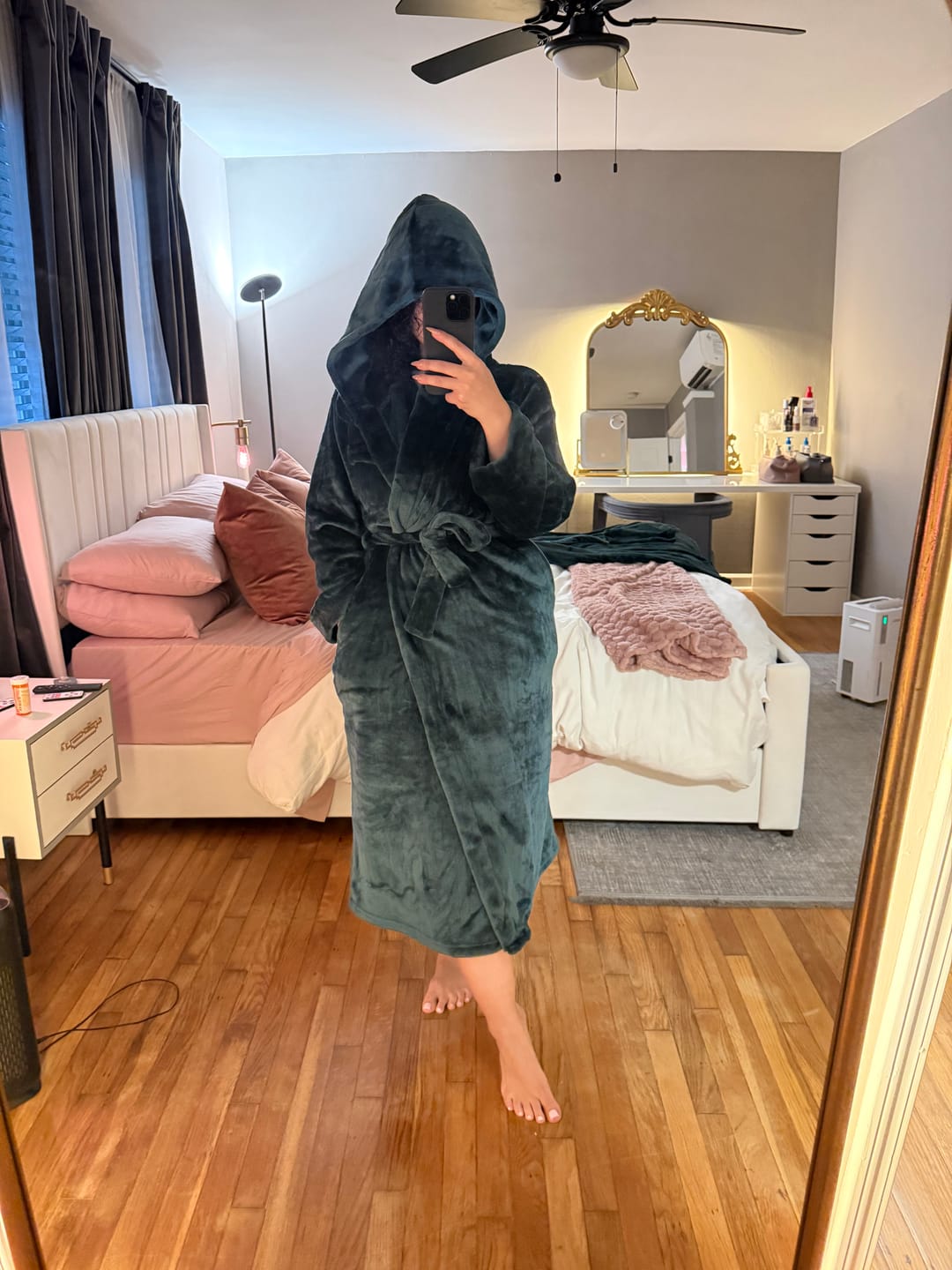 Customer photo review of Green Hooded Royalty Robe