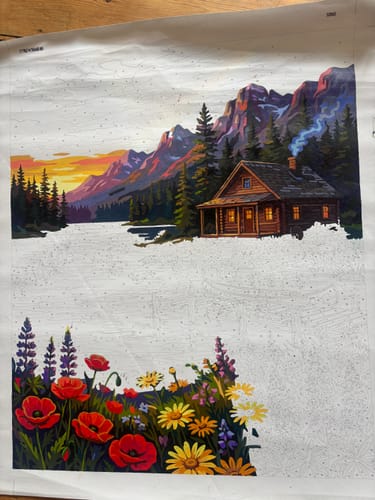 Customer photo review of Lakeside Cabin Sunset Calm (80 Colors)