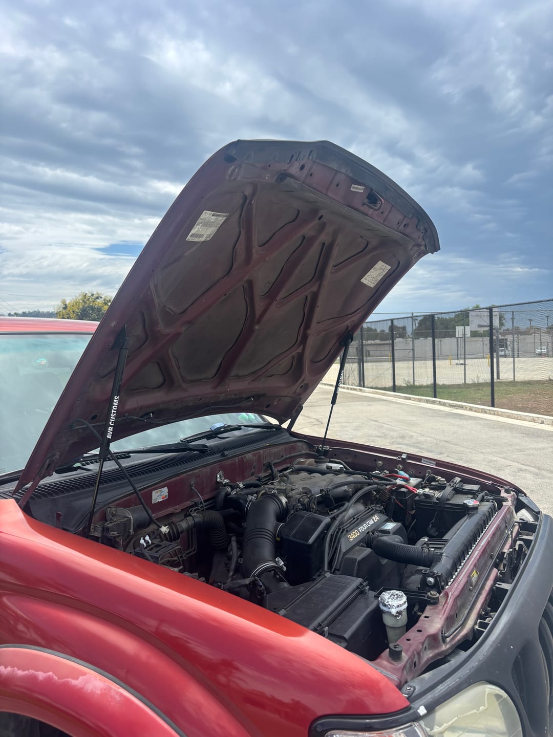 Customer photo review of 1996-2004 Toyota Tacoma EZ Lift Hood Struts