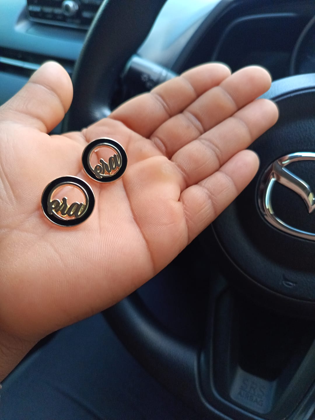 Customer photo review of Gold Diva Studs