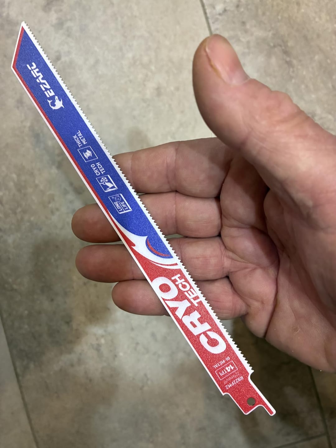 Customer photo review of Metal Cutting - Bi-Metal Cryo Tech Sabre, 6/9in, 14/18 TPI Reciprocating Saw Blade