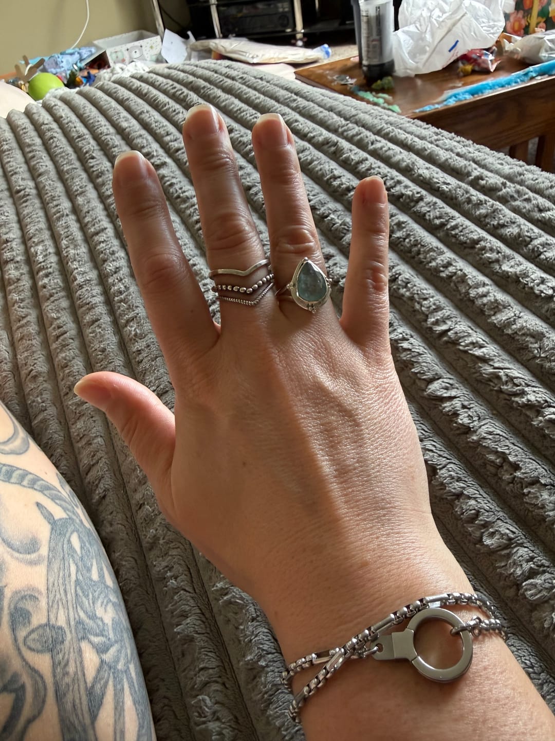 Customer photo review of Triple Chevron Boho Ring Sterling Silver