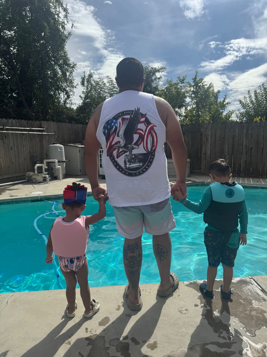 Customer photo review of USA 250 Mens Tank - WHITE