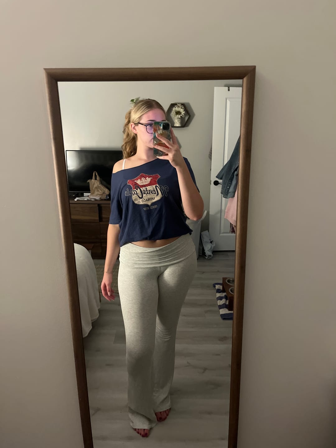 Customer photo review of Grey Fold Over Flare Pant