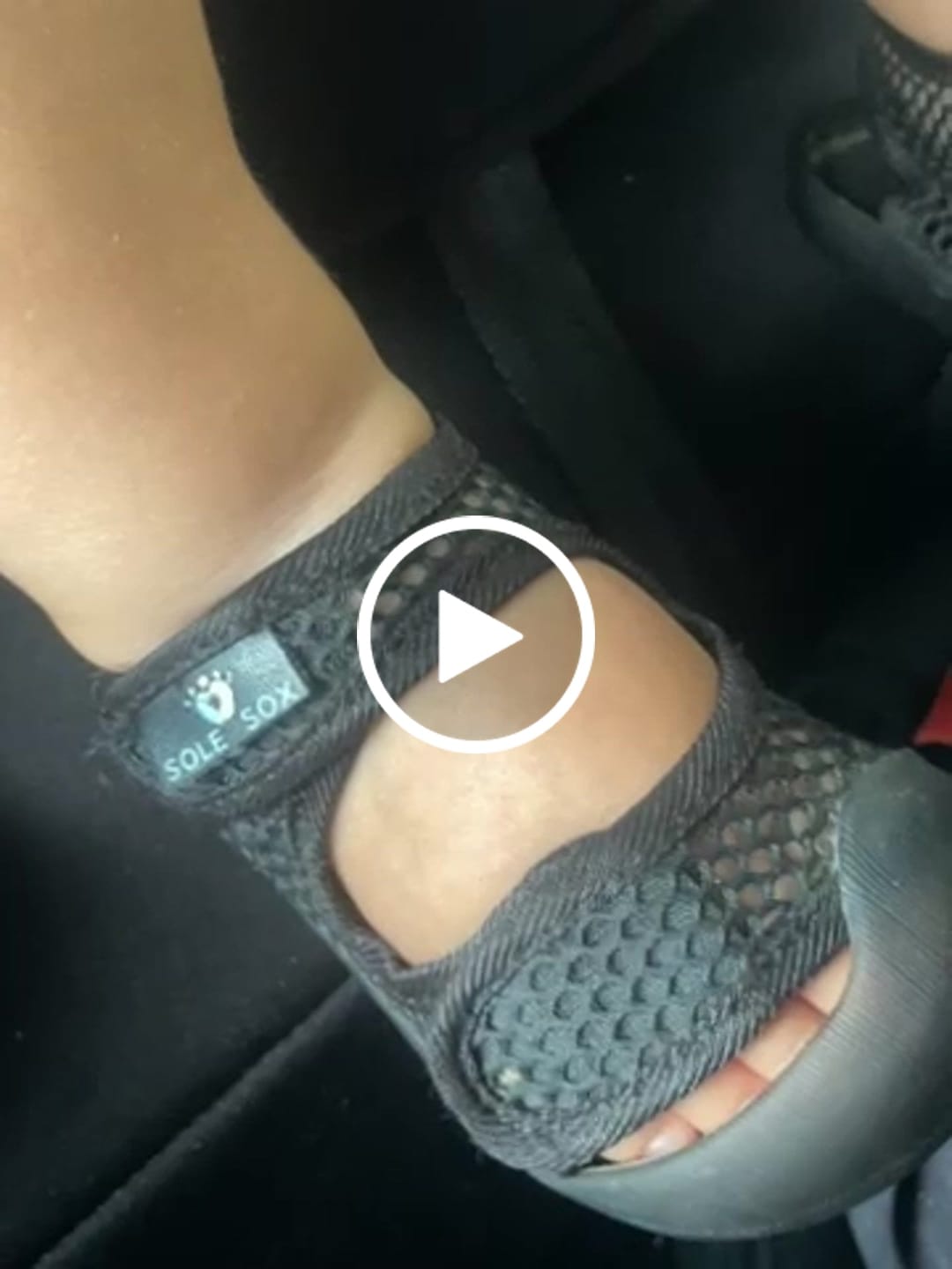 Customer video review of Black Mesh Sandals