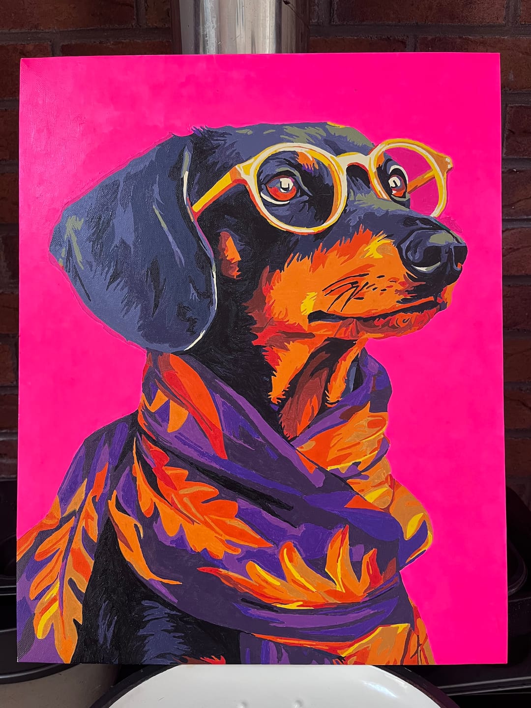 Customer photo review of Dachshund with Glasses | Paint by Number