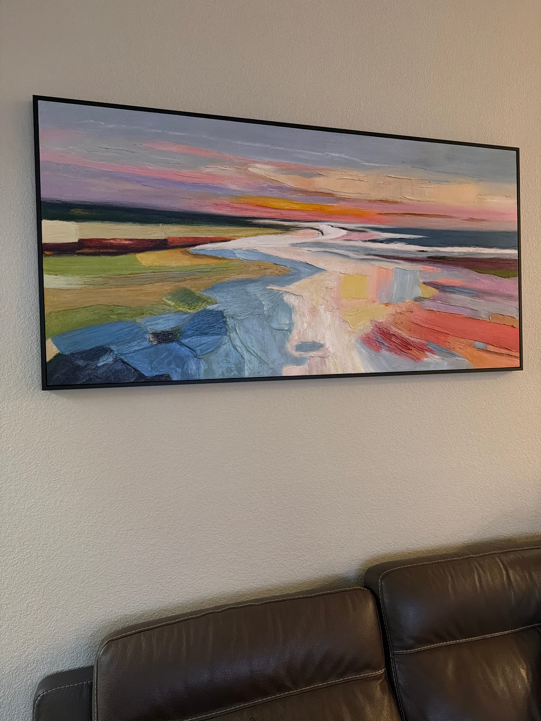 Customer photo review of Colorful Ocean And Sky Abstract Textured Wall Art #OS134