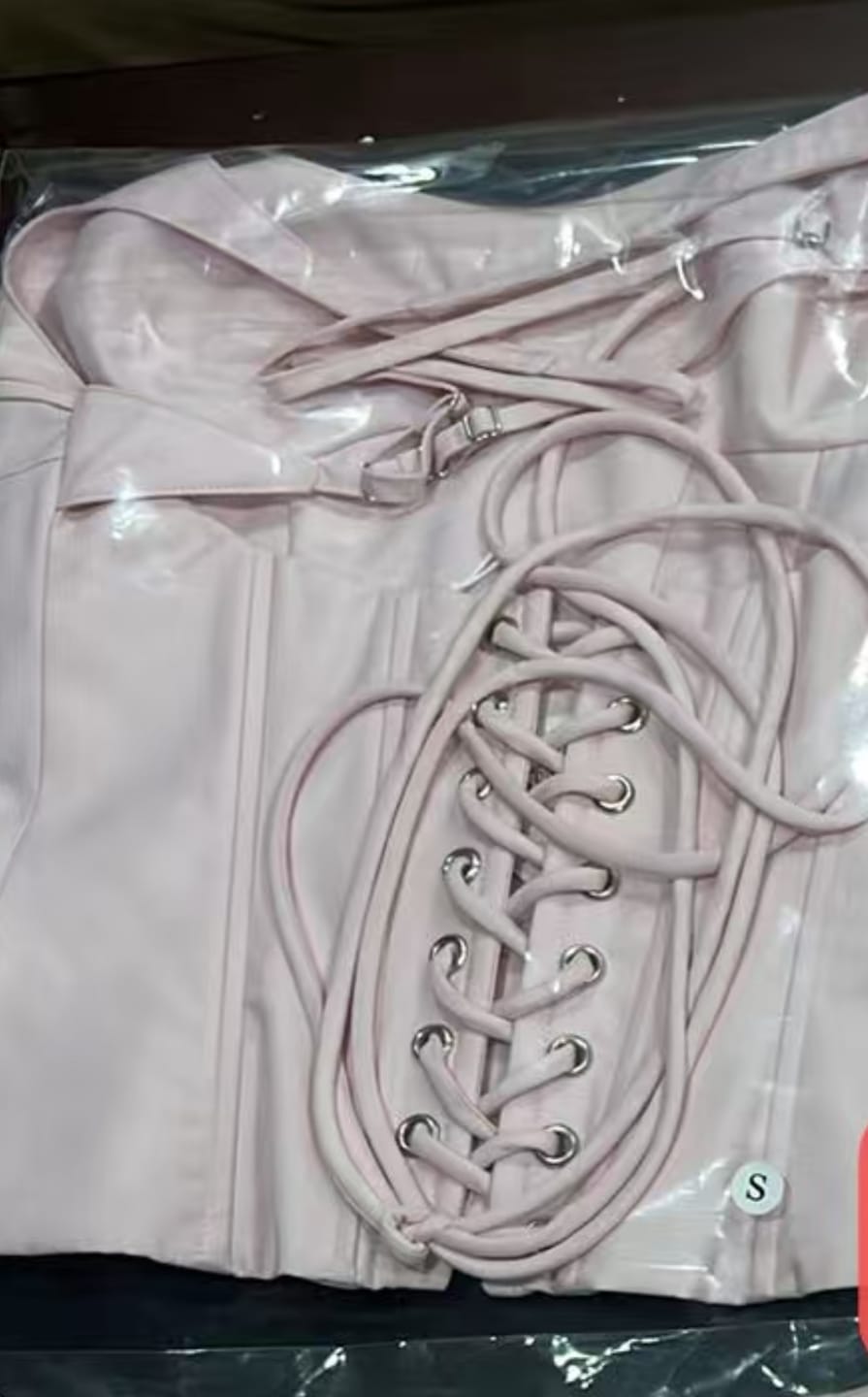 Customer photo review of Belle Mini Skirt - Pink Cotton