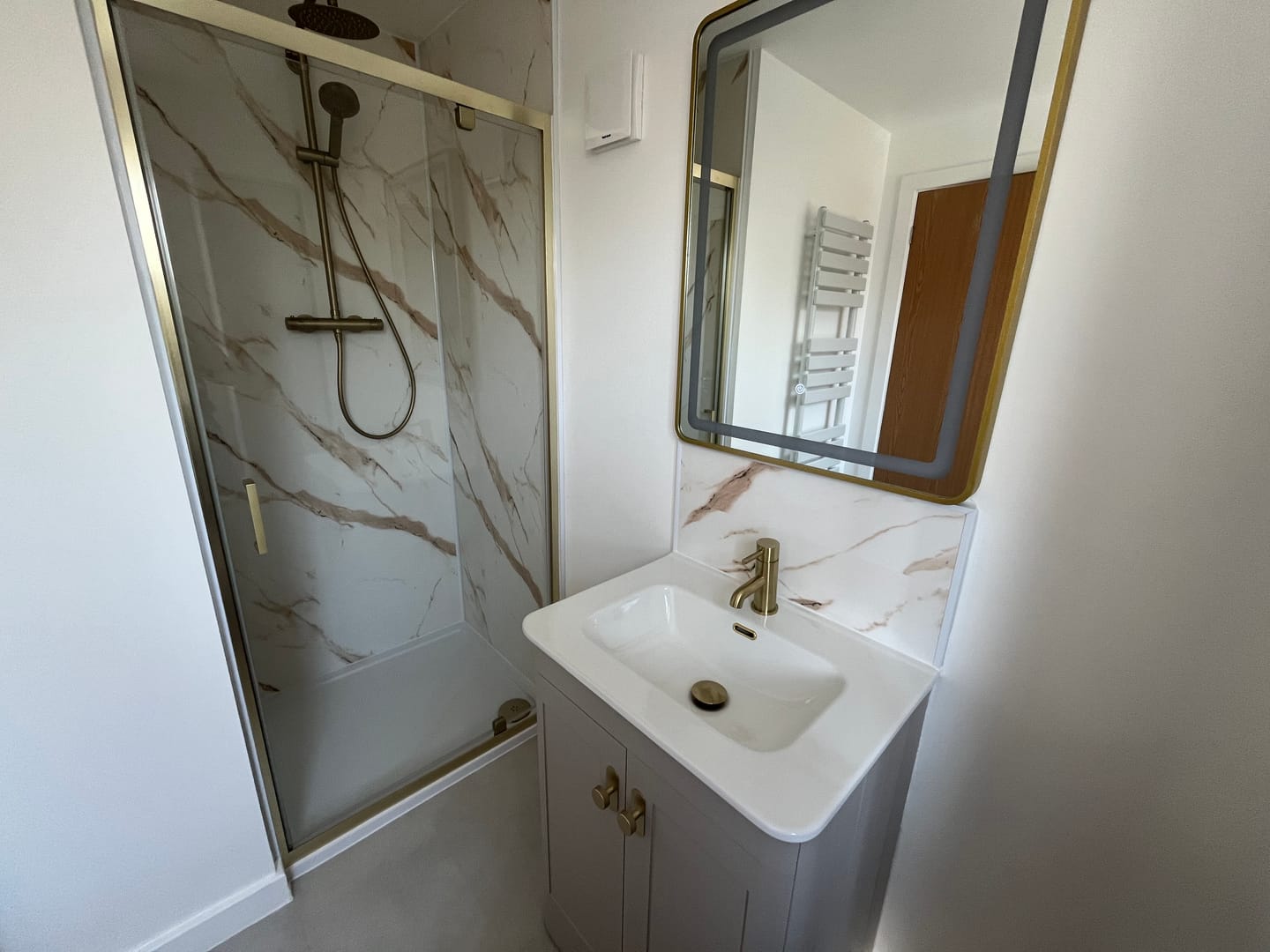 Customer photo review of 10mm Gold Marble Matt Shower Panel 1M x 2.4M