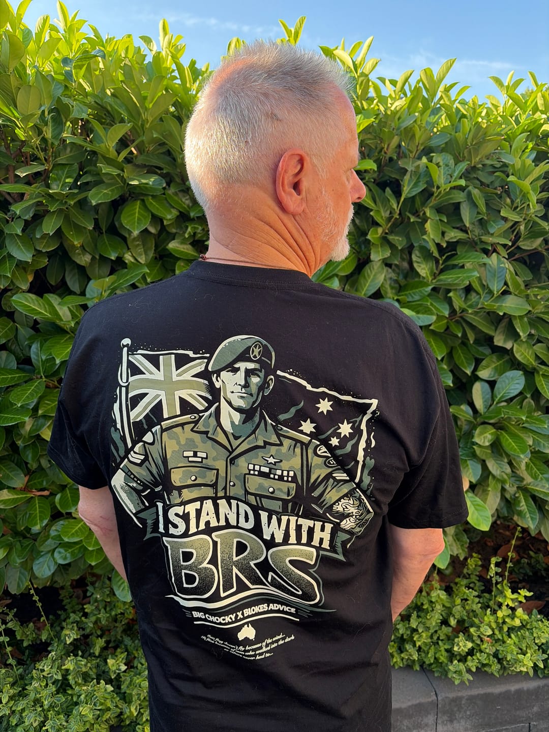 Customer photo review of Big Chocky | Stand With BRS Tee