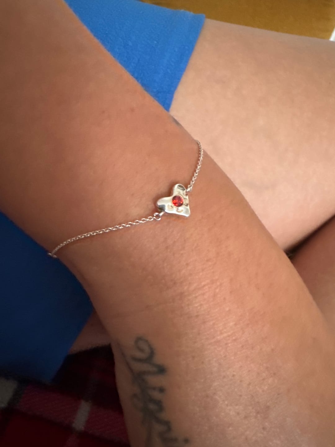 Customer photo review of Birthstone Heart Bracelet