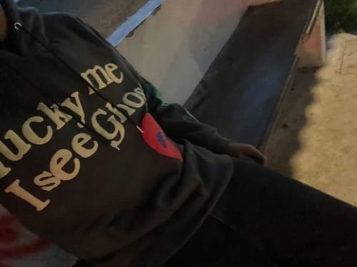 Customer photo review of Lucky Mee I See Ghosts Hoodie