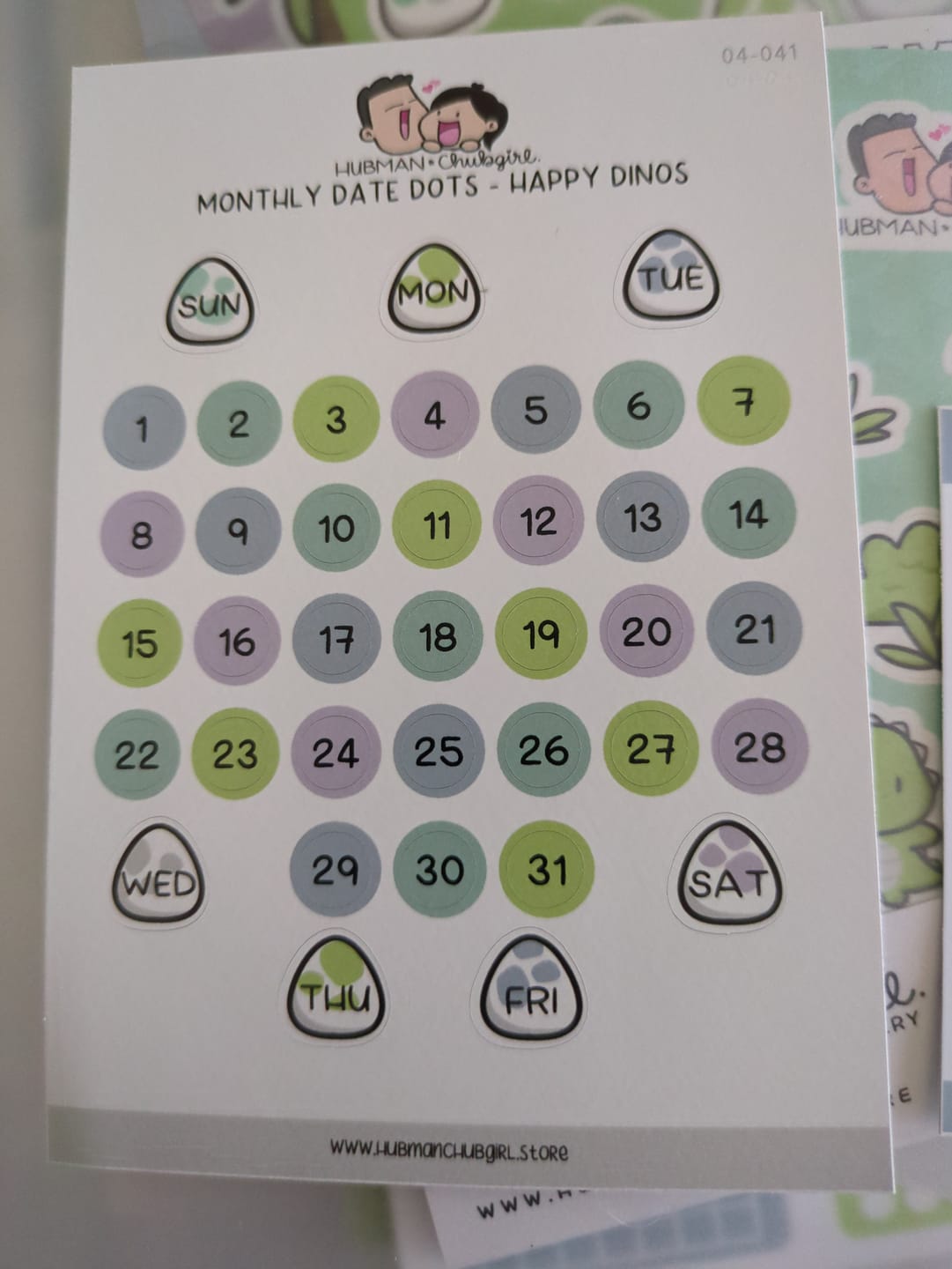 Customer photo review of Monthly Set - Happy Dinos Planner Stickers