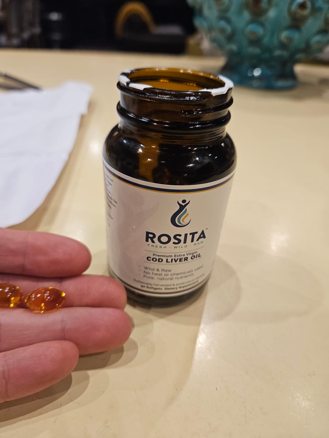 Customer photo review of Rosita Extra Virgin Cod Liver Oil 90 Softgels