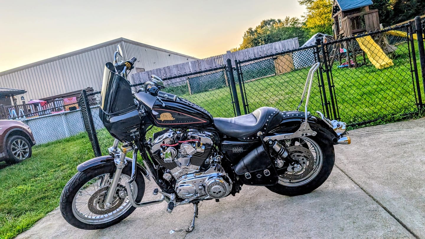 Customer photo review of 3L - Crafted Harley Sportster Specific Motorcycle Swing Arm Bag