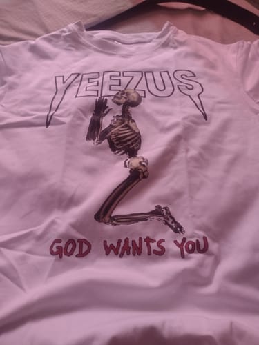 Customer photo review of Yeezus Gods Wants You Tee