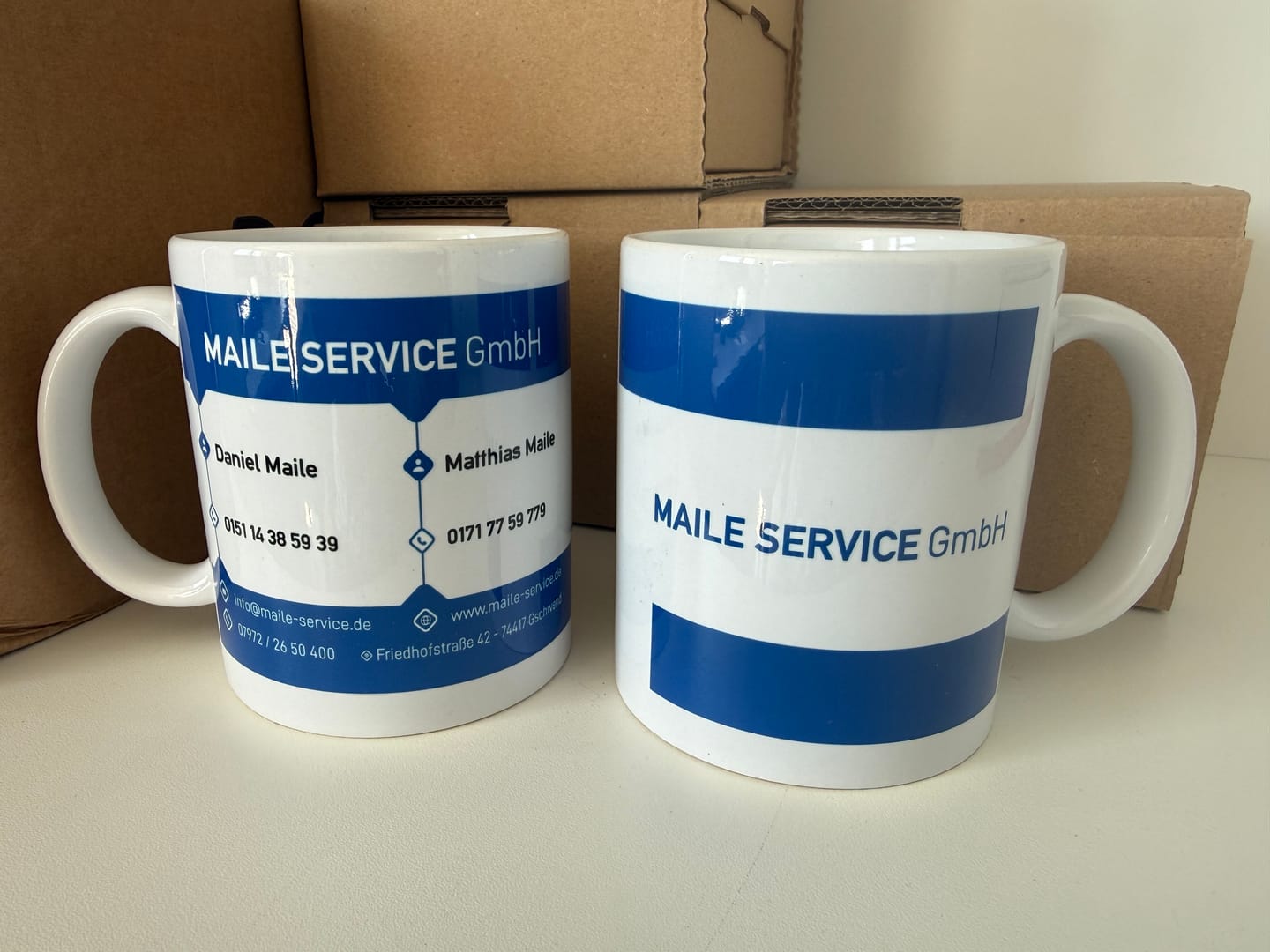 Customer photo review of TassenExpress - Becher Keramik Tasse mit Logo bedruckt 325ml Firmenlogo