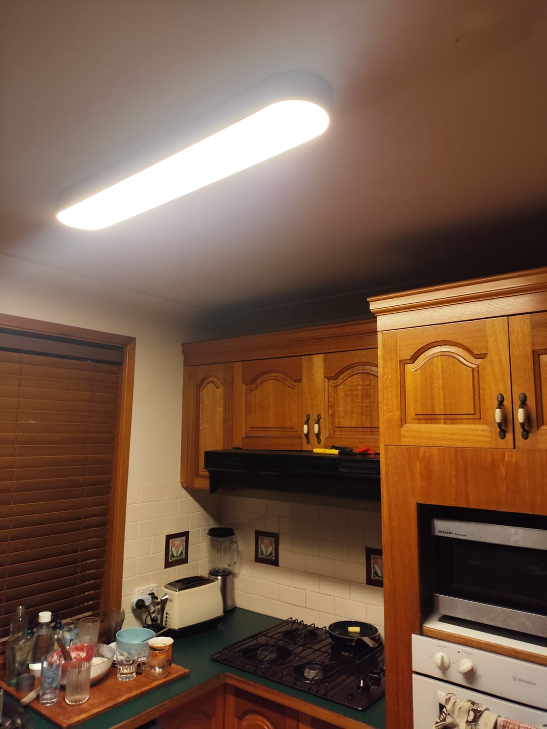 Customer photo review of Nordic 1-Light Oval Shape Led Ceiling Flush Mount With Wood Accent