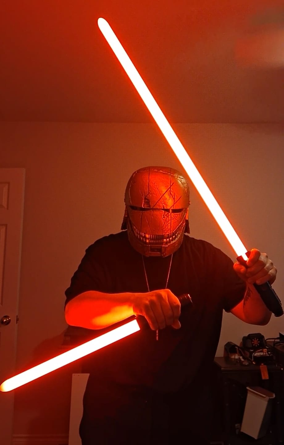 Customer photo review of Qimir Wearable Helmet – The Acolyte “The Stranger” 1:1 Wearable Replica Helmet Collectible