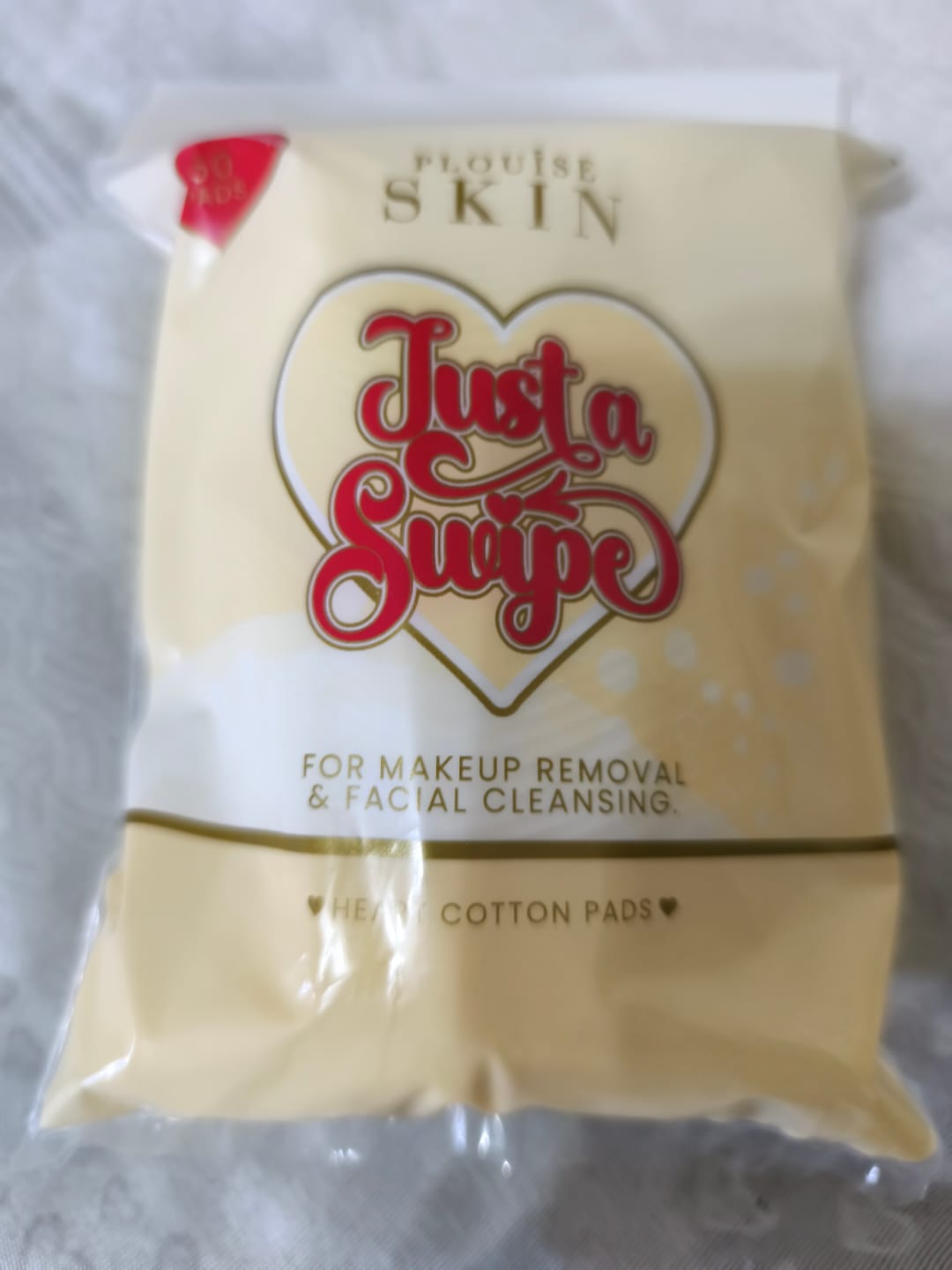 Customer photo review of Just A Swipe Heart-Shaped Cotton Pads