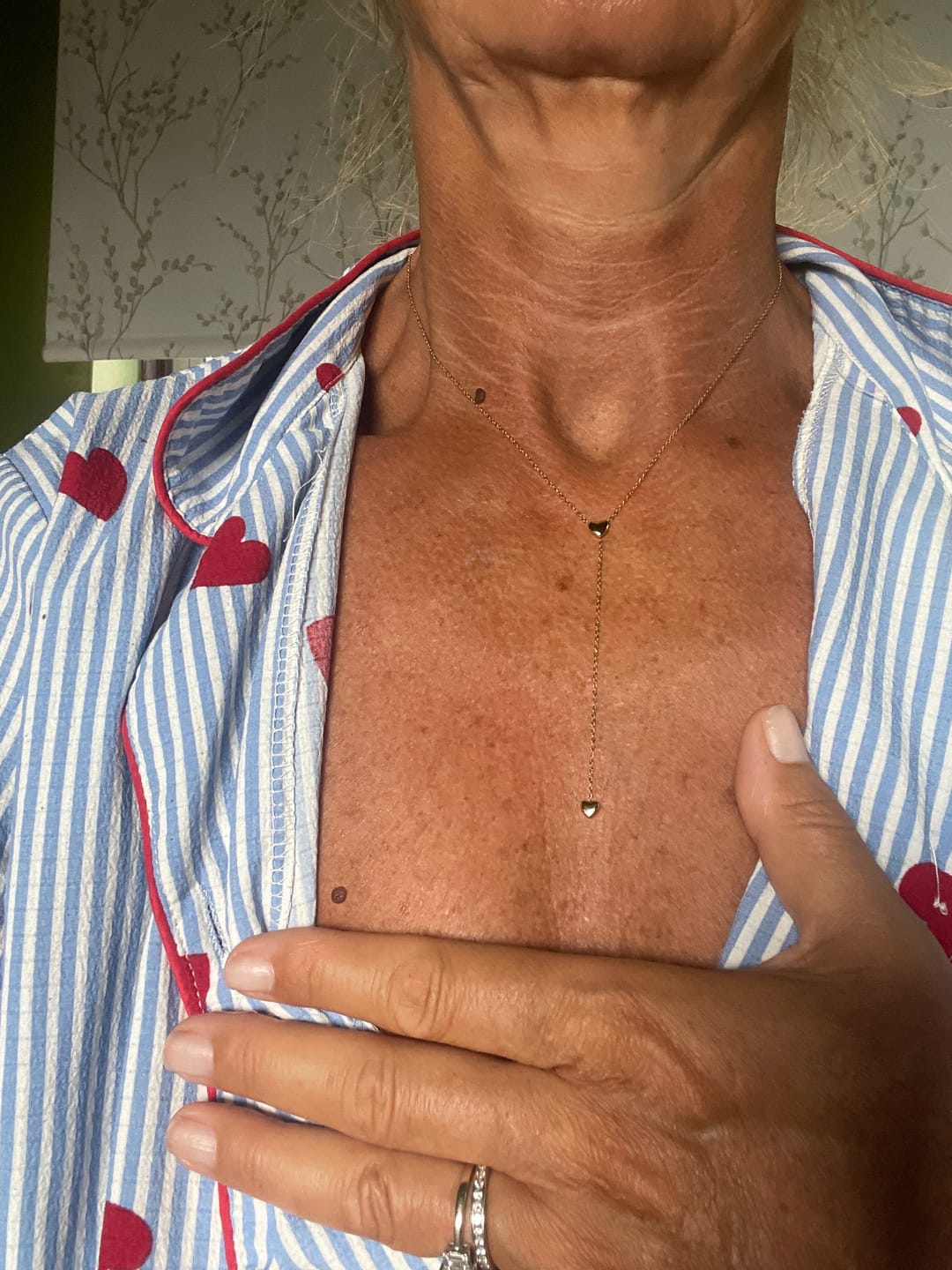 Customer photo review of Mini Heart Lariat Necklace