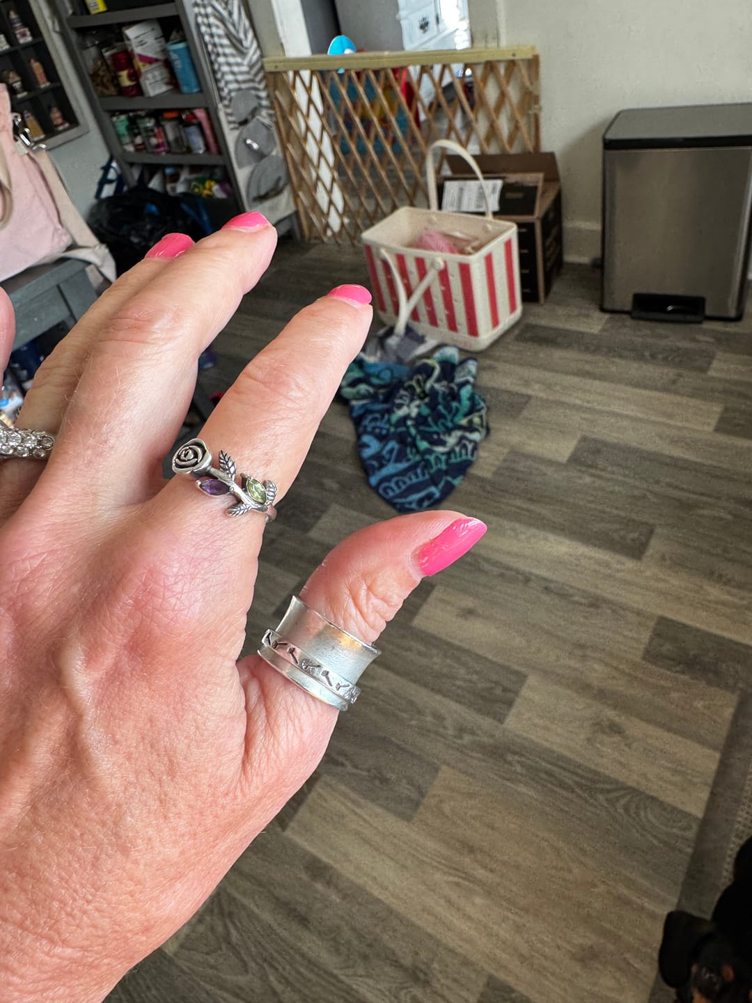 Customer photo review of Garden Amethyst and Peridot Rose Ring