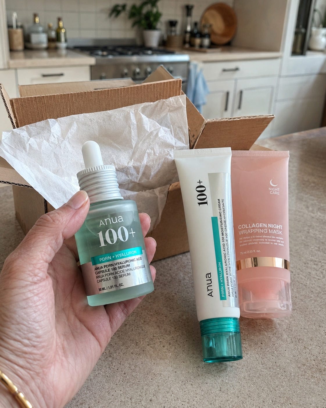Customer photo review of שגרת PDRN קוריאנית: לעור שנראה עייף ויבש, ולמראה חלק, מלא וזוהר יותר בלי מחטים ובלי טיפולים יקרים