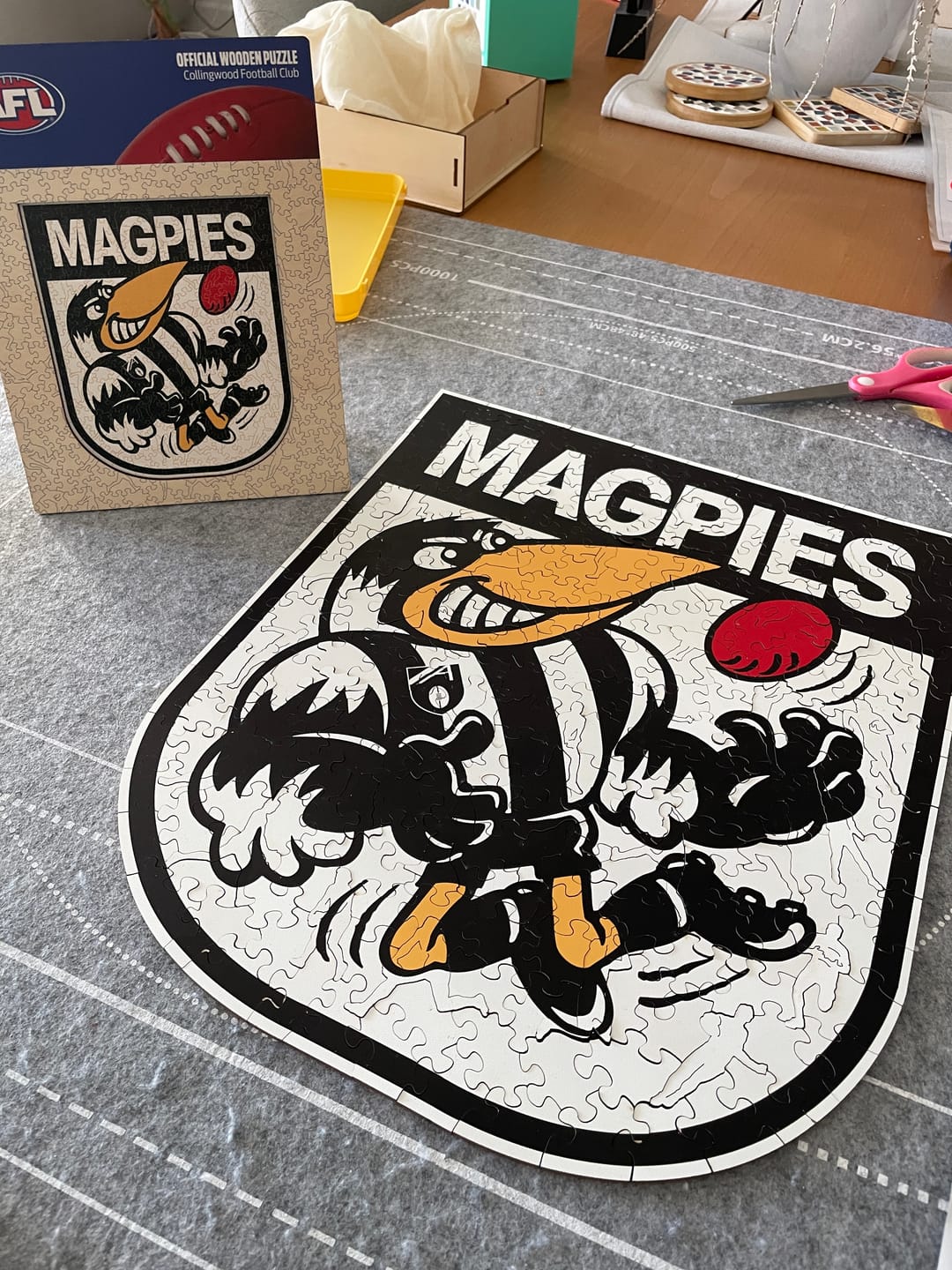 Customer photo review of Collingwood FC Retro Mascot - Wooden Puzzle