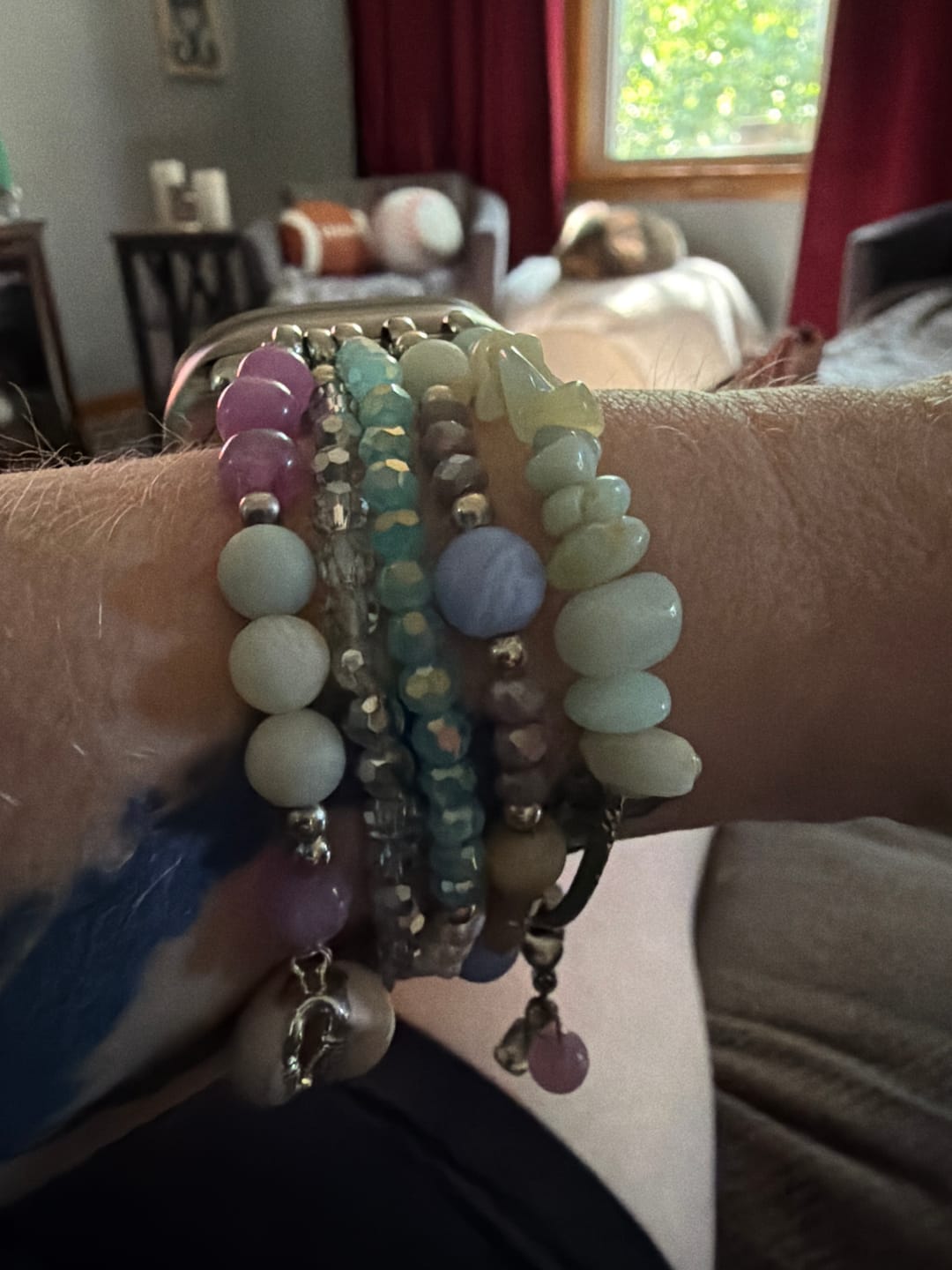 Customer photo review of Seaside Dreams Stretch Apple Watch Strap